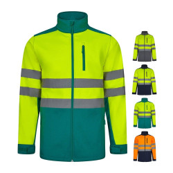 VL HESTIA. Giacca soft shell bicolore (280g/m²), in poliestere (96%) ed elastan (4%)